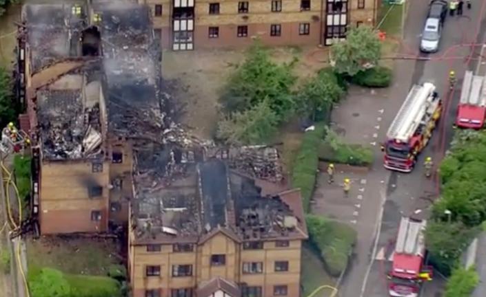 Police urged people living nearby to avoid the area and close their windows (Sky News)