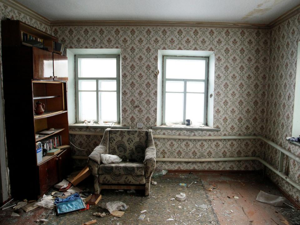 An abandoned apartment in Donetsk, Ukraine.