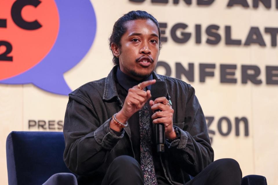 Tennessee State Rep. Justin Jones speaks during the Discussion on Democracy; So, What’s Next? panel at the National Town Hall on September 21, 2023 in Washington, DC. (Photo by Jemal Countess/Getty Images for Congressional Black Caucus Foundation Annual Legislative Conference)