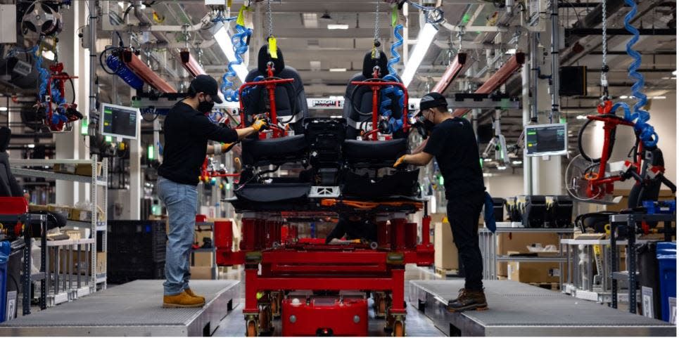 Automaker Tesla has started producing vehicles at its Austin-area manufacturing facility, but CEO Elon Musk says supply chain troubles have limited production at the plant.