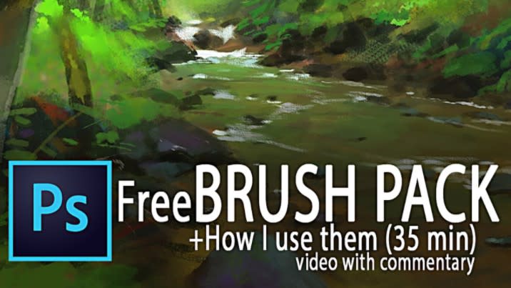 An example image showing use of a free Photoshop brush pack