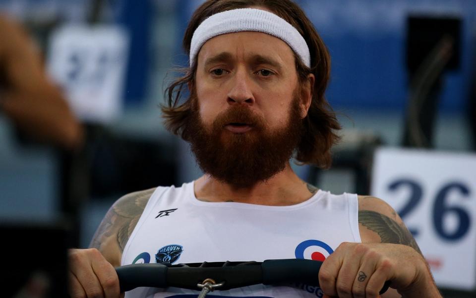 Bradley Wiggins failed to meet his target on his competitive rowing debut on Saturday - PA