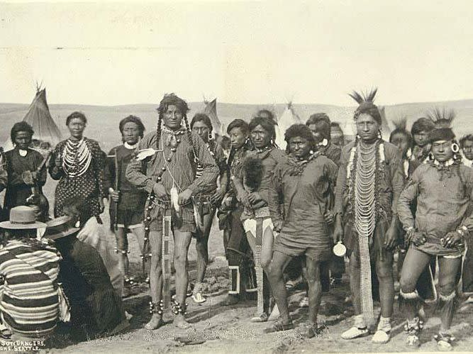 Cree Indian sun dancers, probably Montana, c. 1893.