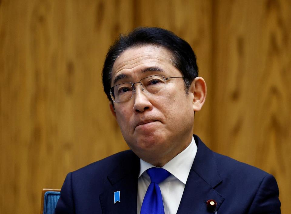 PHOTO: Japan's Prime Minister Fumio Kishida attends a group interview in Tokyo, Japan April 5, 2024. (Kim Kyung-hoon/Reuters)