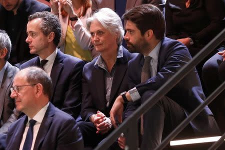 Penelope Fillon, wife of Francois Fillon, former French prime minister, member of The Republicans political party and 2017 presidential election candidate of the French centre-right, and his wife Penelope attends a debate organised by French private TV channel TF1 in Aubervilliers, outside Paris, France, March 20, 2017. REUTERS/Patrick Kovarik/Pool