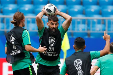 Soccer Football - World Cup - Australia Training - Samara Arena, Samara, Russia - June 20, 2018 Australia's Mile Jedinak during training REUTERS/David Gray