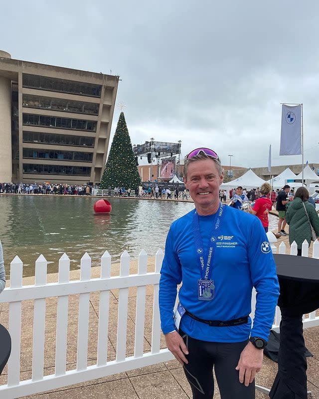 Ivan Chittenden, 64, is pictured in Dallas, Texas in a photo posted to Instagram on Dec. 11, 2022. Chittenden, who was from Toronto, died during an Ironman competition in Cork, Ireland on Sunday. (Ivan Chittenden/Instagram - image credit)