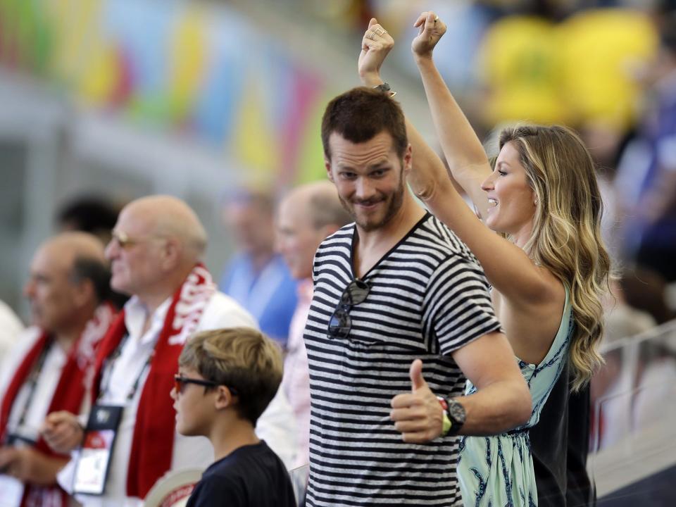 Tom Brady, right, and Gisele Bundchen