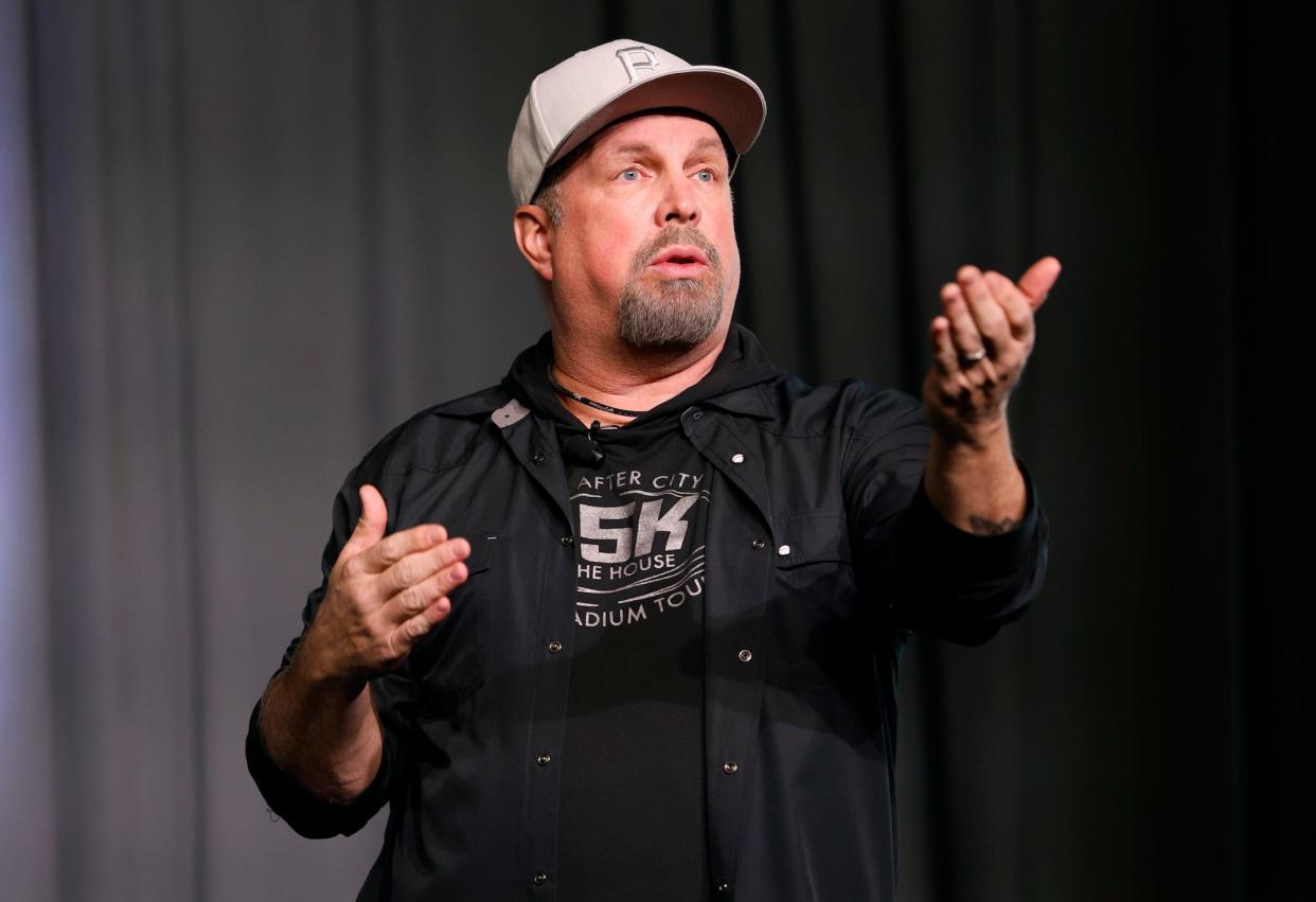 Garth Brooks speaks onstage at 'A Conversation with Garth Brooks' during CRS 2023 at Omni Nashville Hotel on March 13, 2023 in Nashville, Tennessee.