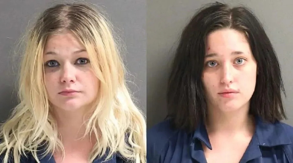 Florida suspects Brianna Lafoe (left) and Sierra Newell (right) seen emotionless in booking pictures