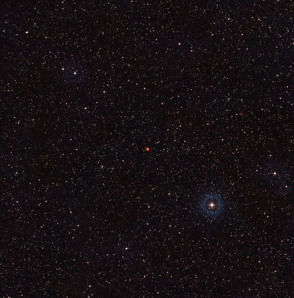 This wide-field view shows the sky around planetary nebula Fleming 1 in the constellation of Centaurus (The Centaur). This view was created from images forming part of the Digitized Sky Survey 2. Image released Nov. 8, 2012.