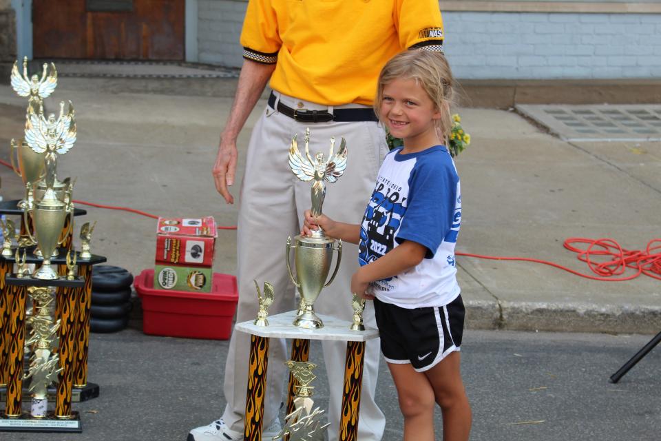 Juliana Van Harlingen won first place in the stock division at the North Central Ohio Soap Box Derby.