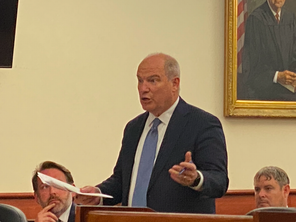 Alex Murdaugh’s attorney Jim Griffin speaks in a Lexington County courtroom on Wednesday, May 3, 2023.