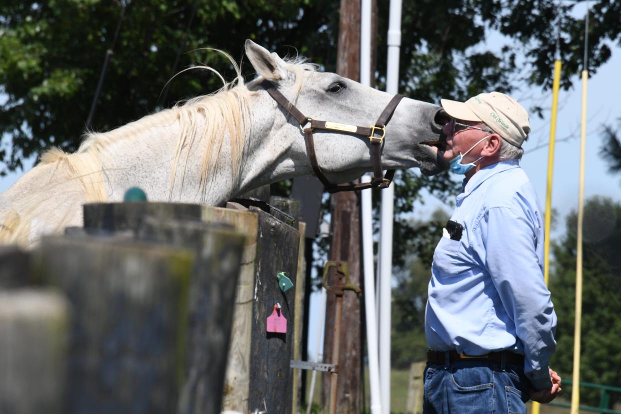 Old Friends founder Michael Blowen with Silver Charm.