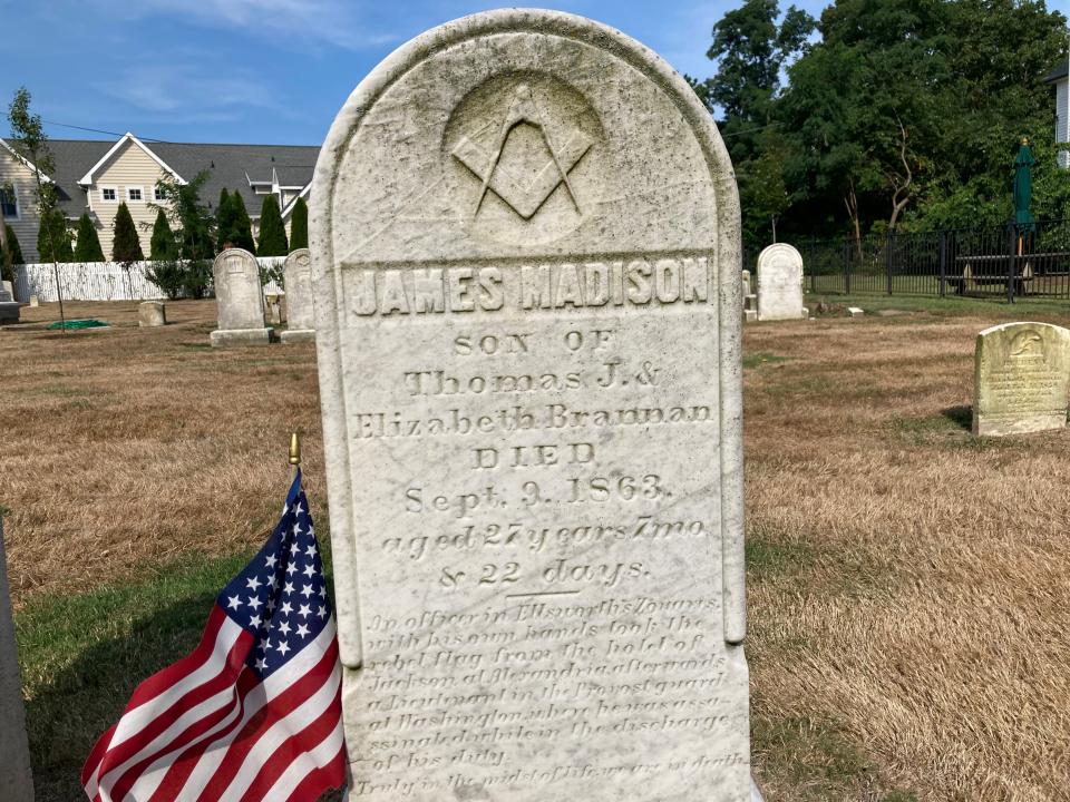 Grave for a Civil War solider at Holy Trinity Lutheran Church in Manasquan.