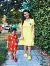 <p>For a sweet Mommy & Me costume, you can dress as your favorite fruits! Since these outfits are so simple and easy to wear, they're perfect for a daycare or class party.</p><p><a href="https://iamstyle-ish.com/2018/10/simple-diy-halloween-costumes-for-moms.html" rel="nofollow noopener" target="_blank" data-ylk="slk:Get the tutorial at I Am Style-ish »;elm:context_link;itc:0;sec:content-canvas" class="link "><em>Get the tutorial at I Am Style-ish »</em></a></p>