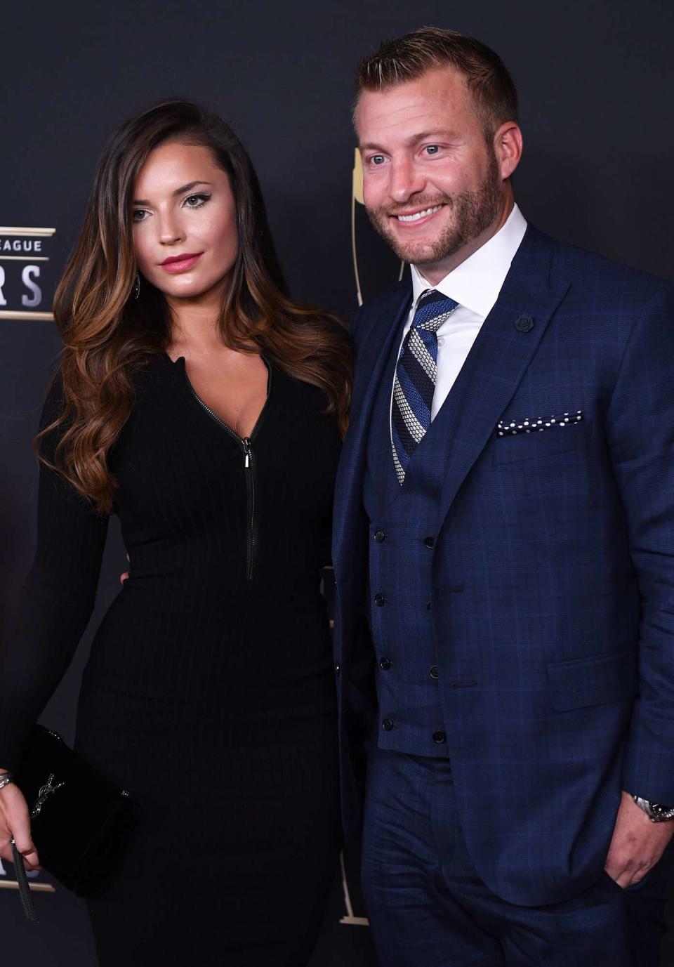 Sean McVay with girlfriend Veronika Khomyn on red carpet before ceremony at Cyrus Northrop Memorial Auditorium. Minneapolis, MN