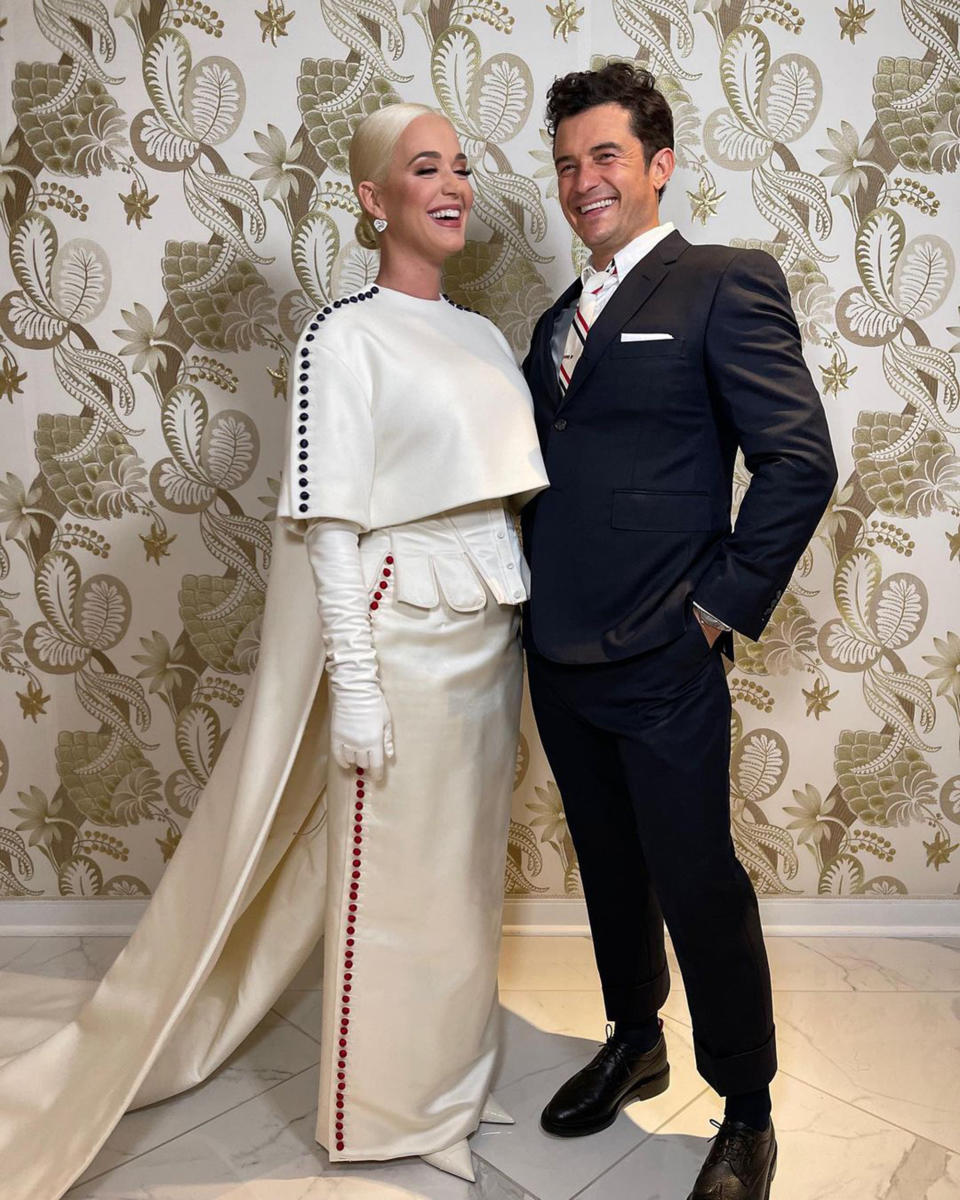 Katy Perry and fiancé Orlando Bloom on Inauguration Day. (katyperry/Instagram)