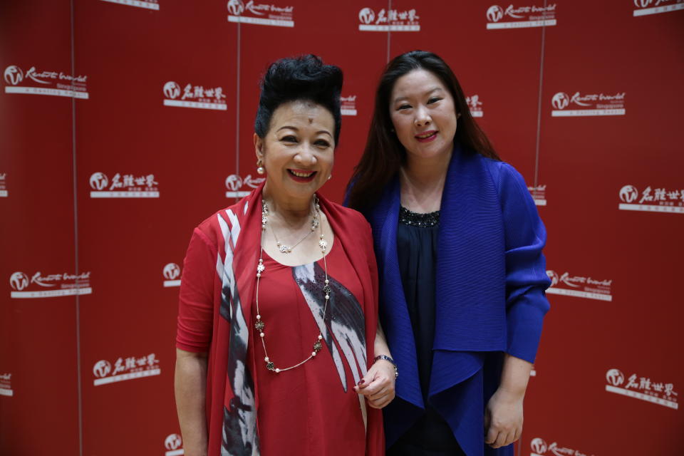 Veteran Hong Kong actress Nancy Sit (left) with executive producer of “Super Mommy” Vanessa Lin. (Photo: RWS)