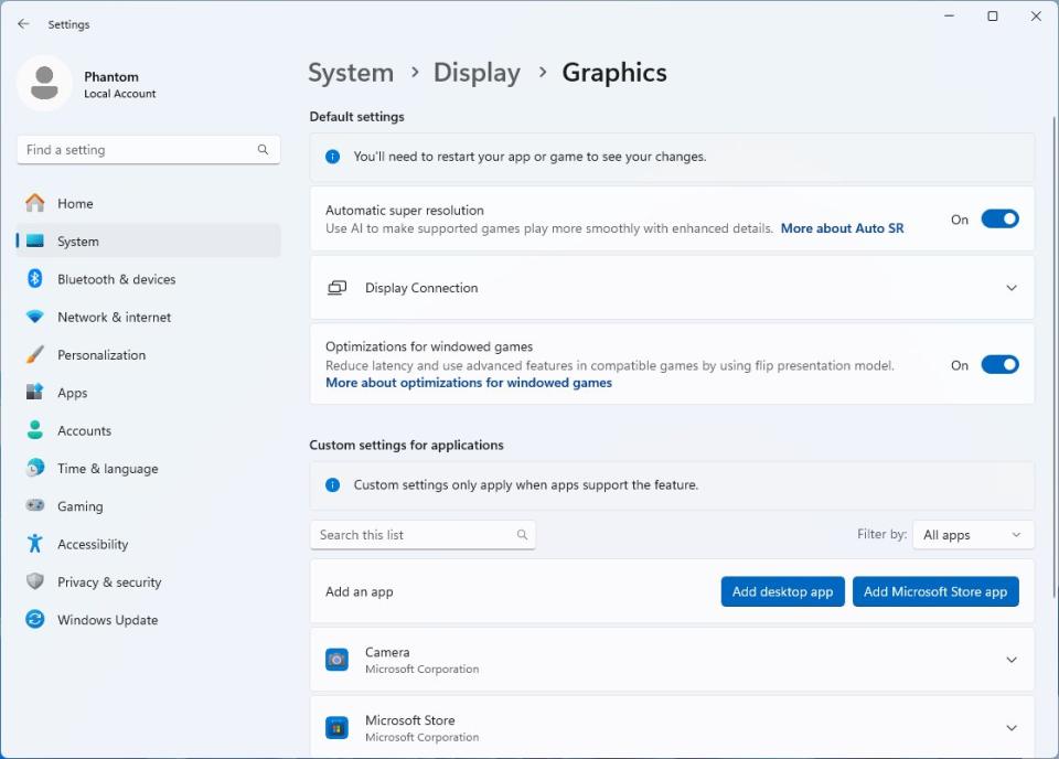 Windows 11 24H2 Preview Build with AutoSR