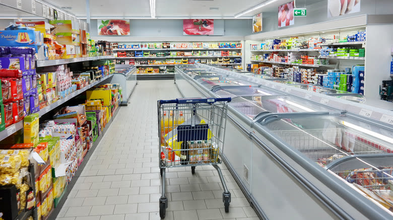 Inside an Aldi store