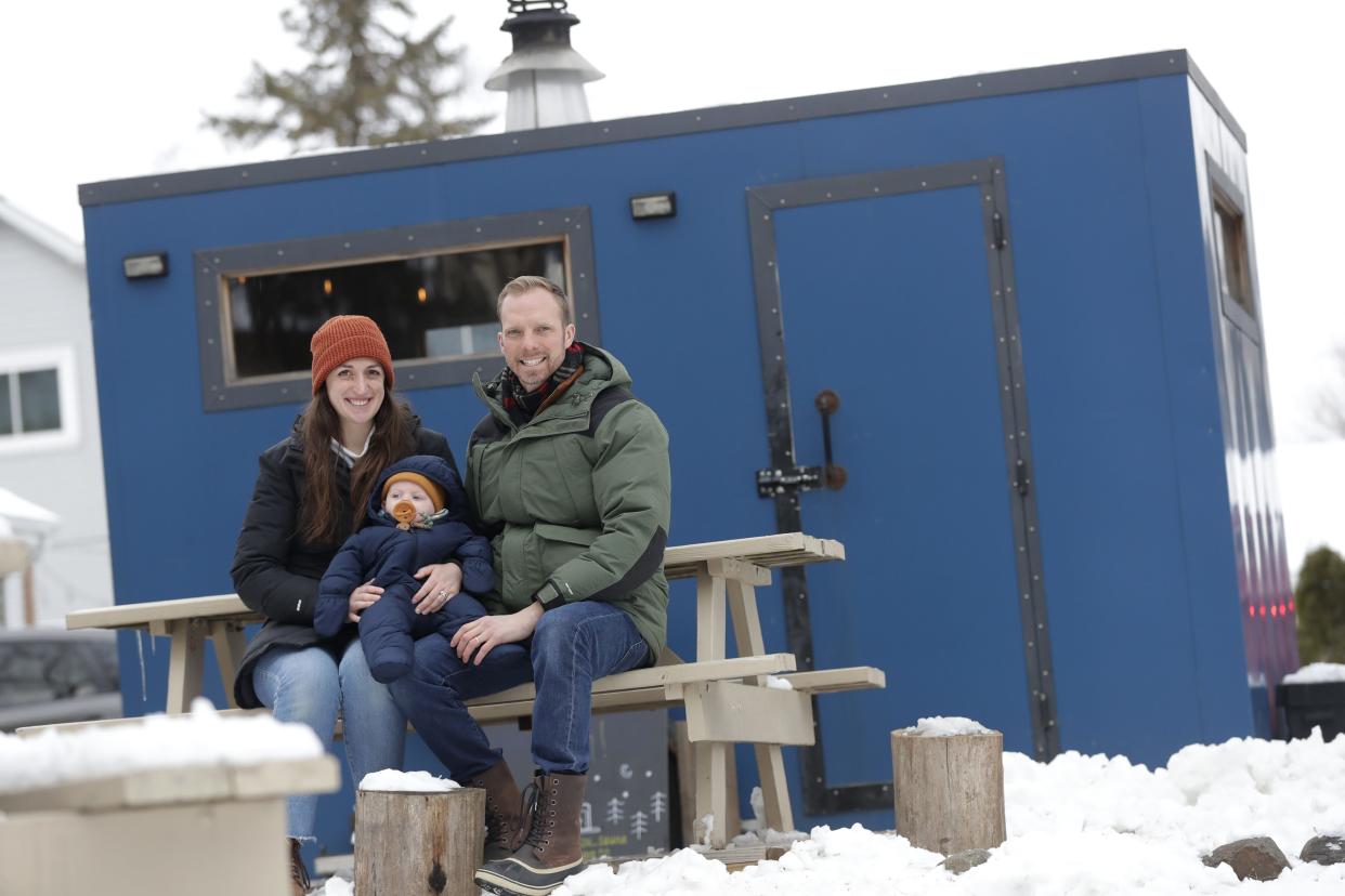 Nate and Bekka Litt are co-owners of KOV Sauna, located at 606 N. Lawe St. in Appleton, Wis. KOV Sauna offers wood-fired sauna experiences that focus on community and wellness. They have public, private, or guided sauna sessions. Nate and Bekka are pictured with their 6-month-old son Nels.