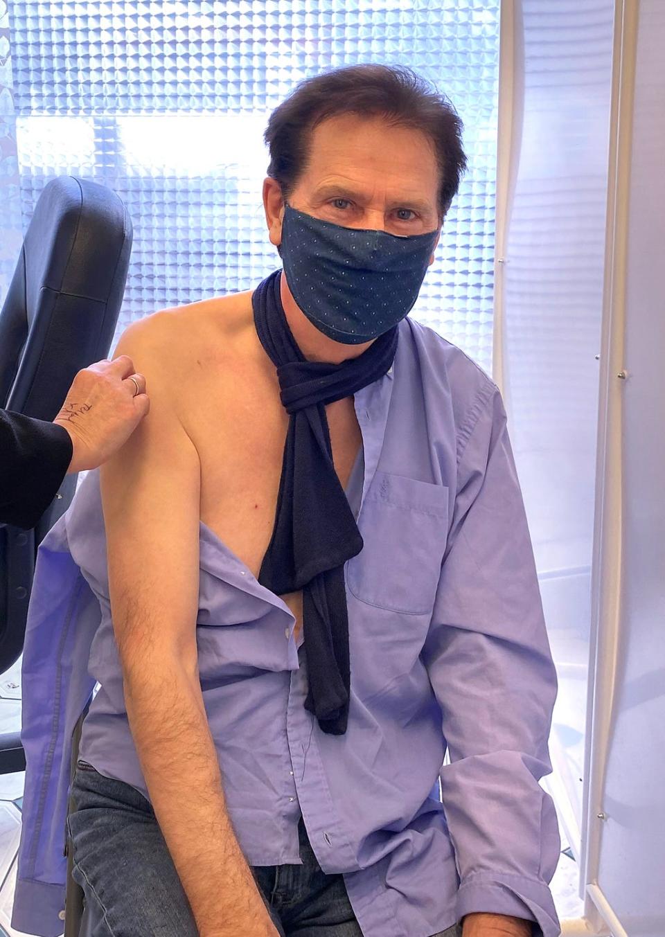 Shakin’ Stevens having his coronavirus booster jab (Family/PA) (PA Media)
