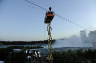 Preparations are underway for Wallenda's history-making high wire walk.