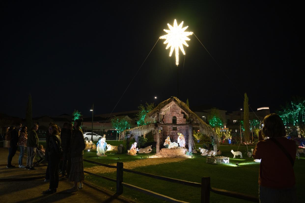 A Nativity scene at the Mesa Arizona Temple of the Church of Jesus Christ of Latter-day Saints on Dec. 2, 2022.