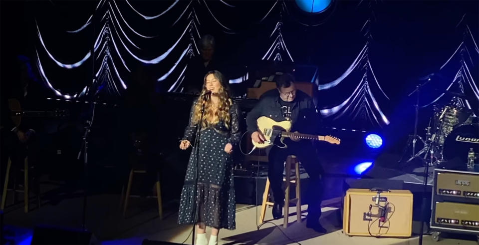 Corrina Grant Gill looked right at home on stage with her father. (Amy Grant via Facebook)