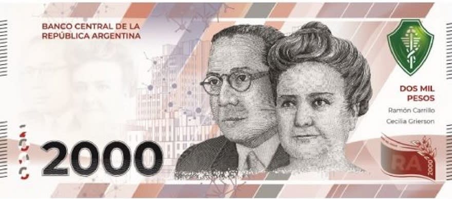 El billete de mayor denominación actual es el de 2000