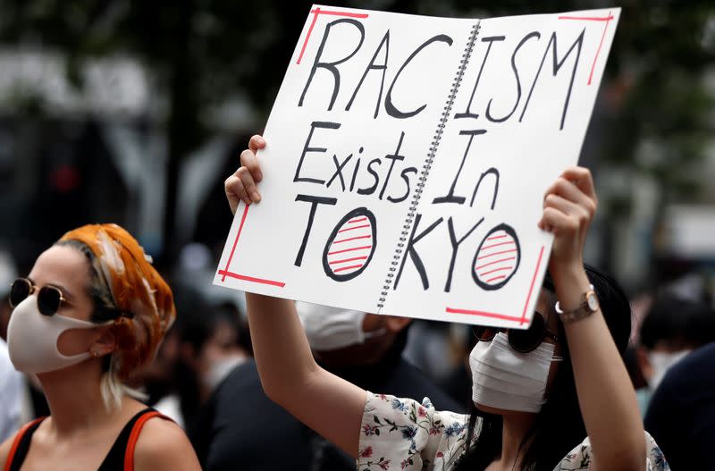 Protest march over the alleged police abuse of a Turkish man in echoes of a Black Lives Matter protest, following the death of George Floyd who died in police custody in Minneapolis, in Tokyo