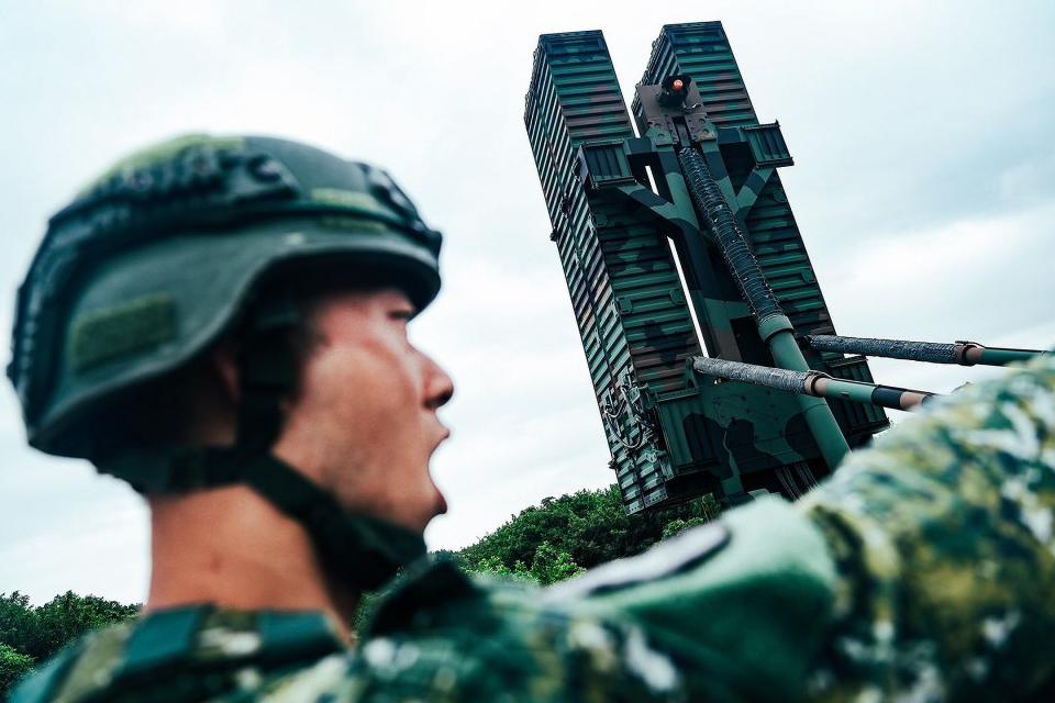 A screen grab captured from a video shows the Taiwan army conduct military exercise following China's large-scale joint military drill around Taiwan on May 23, 2024.