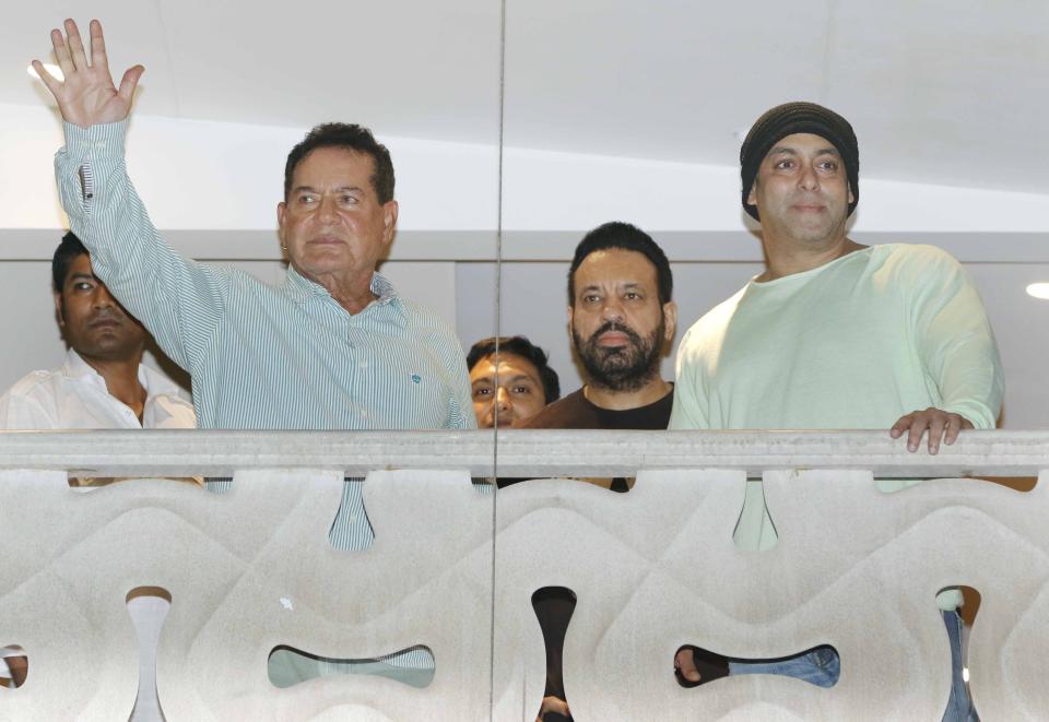 Salim Khan with Salman Khan. 