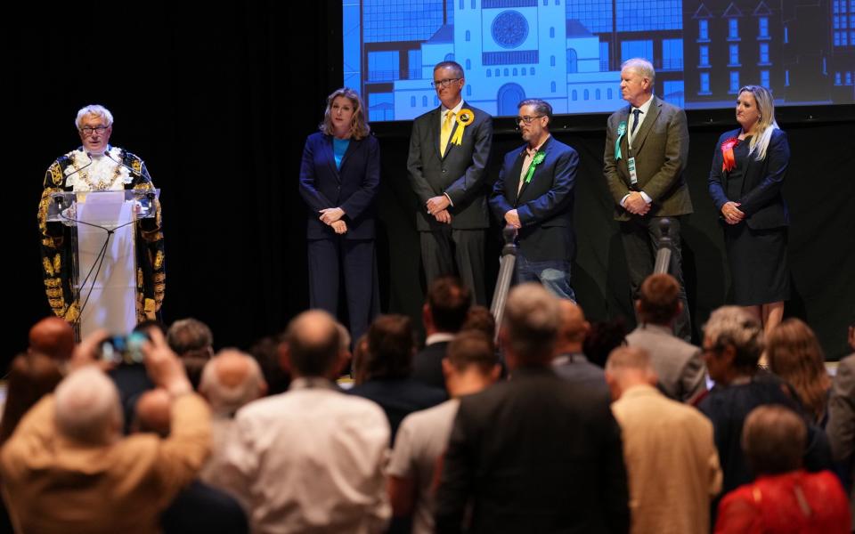 Penny Mordaunt learns of her defeat