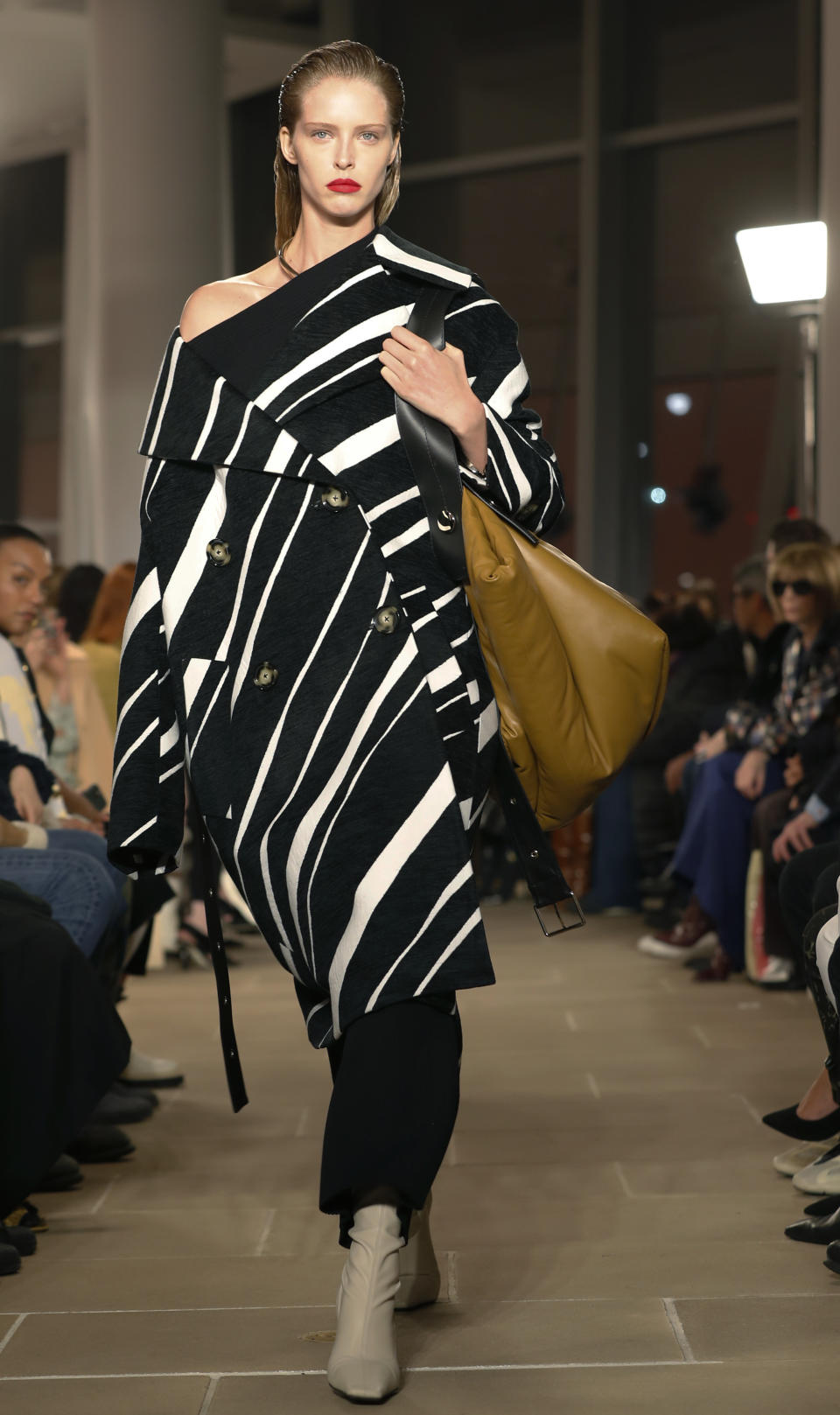The Proenza Schouler Fall Winter collection 2020 is modeled, Monday, Feb. 10, 2020, during Fashion Week in New York. (AP Photo/Kathy Willens)