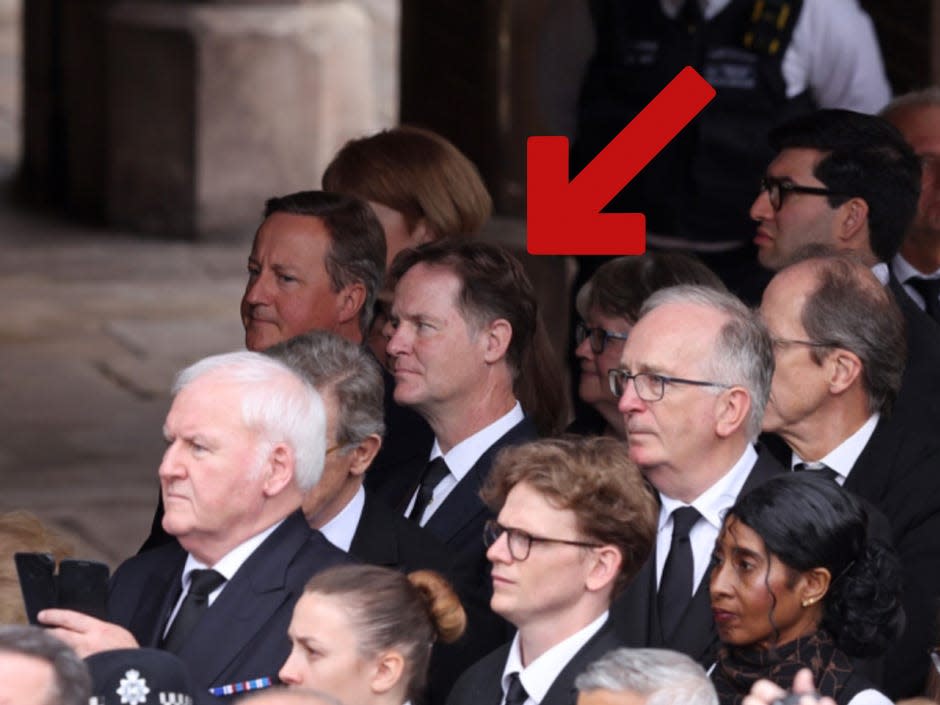 Nick Clegg attending the ceremony of Charles III being proclaimed King.
