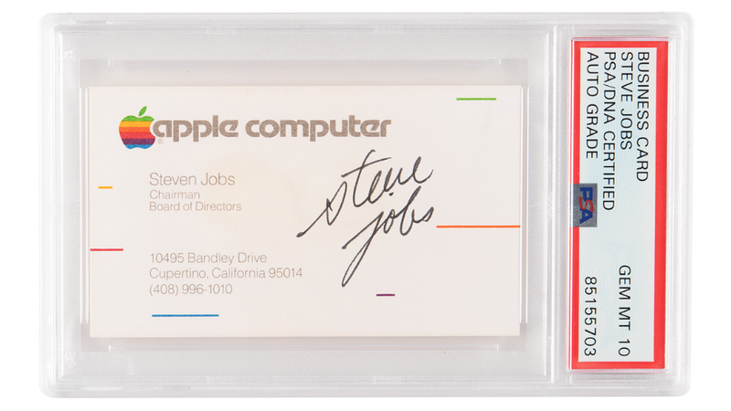 Screenshot: <a class="link " href="https://www.rrauction.com/auctions/lot-detail/348281006903082-steve-jobs-signed-apple-business-card-c-1983-psa-gem-mt-10/?cat=668" rel="nofollow noopener" target="_blank" data-ylk="slk:RR Auction;elm:context_link;itc:0;sec:content-canvas">RR Auction</a>