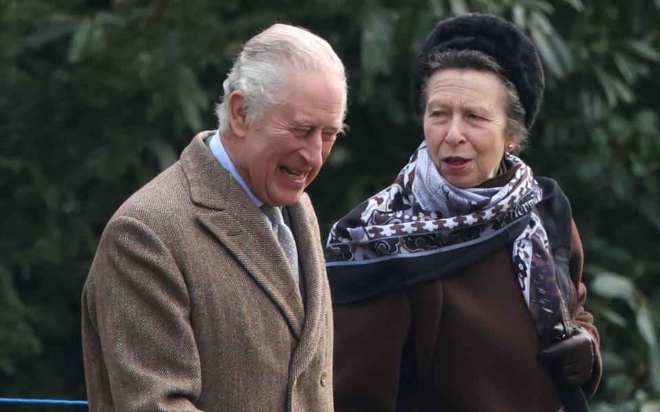 The Princess Royal with the King