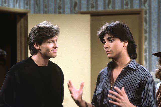 <p>ABC Photo Archives/Disney General Entertainment Content via Getty</p> Jack Wagner with John Stamos on 'General Hospital.'