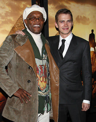 Samuel L. Jackson and Hayden Christensen at the New York City premiere of 20th Century Fox's Jumper