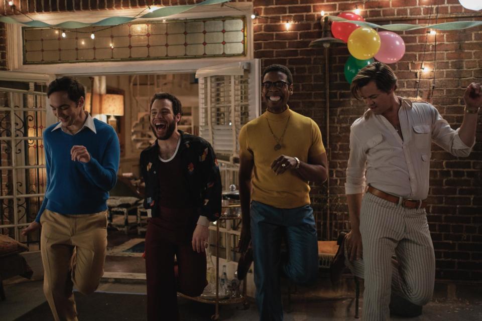 Jim Parsons as Michael, Robin De Jesus as Emory, Michael Benjamin Washington as Bernard and Andrew Rannells as LarryNetflix