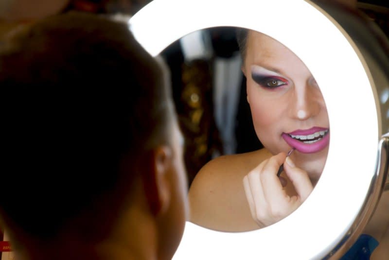 Derrick Barry does his makeup. Photo courtesy of World of Wonder