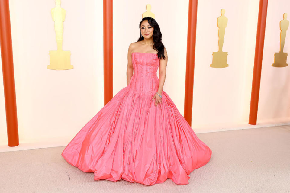 Stephanie Hsu stunned in pink. Photo: Getty