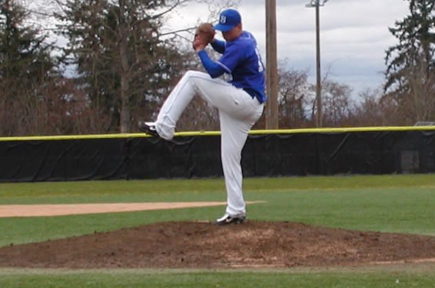 Bothell pitcher Travis Dohr, who hit a long-awaited homer against O'Dea — BeRecruited