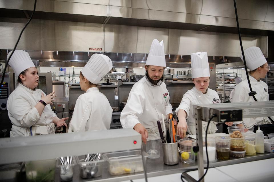 AB Tech culinary students prepare dishes for their capstone assignment April 27, 2023.