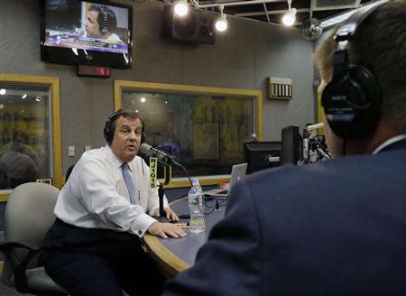 New Jersey Governor Chris Christie speaks during his radio program, "Ask the Governor" broadcast from Ewing, New Jersey February 3, 2014. REUTERS/Mel Evans/Pool