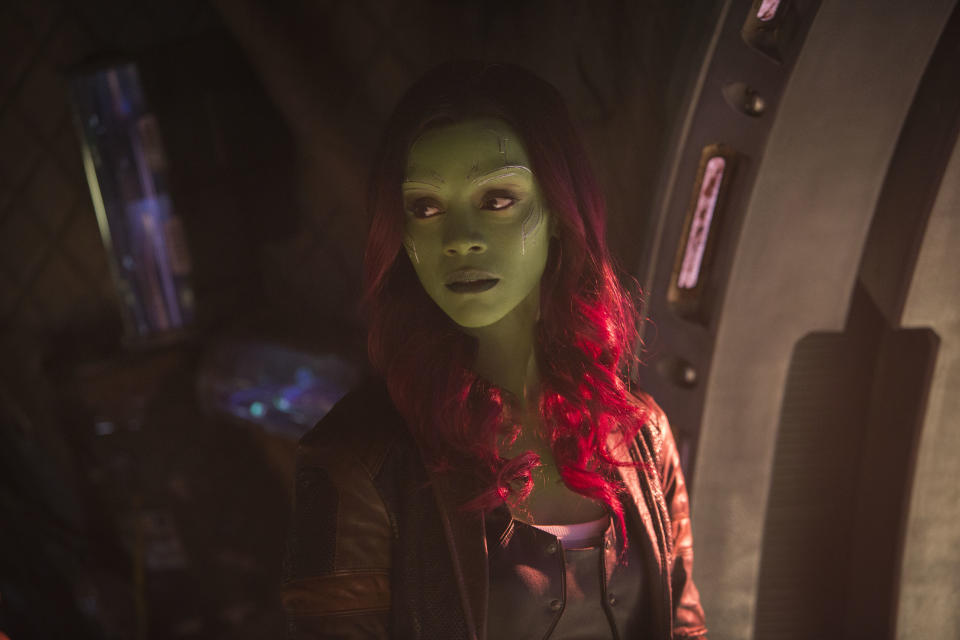 Gamora (Zoe Saldana) in <i>Avengers: Infinity War</i><span class="copyright">Chuck Zlotnick—Marvel Studios</span>