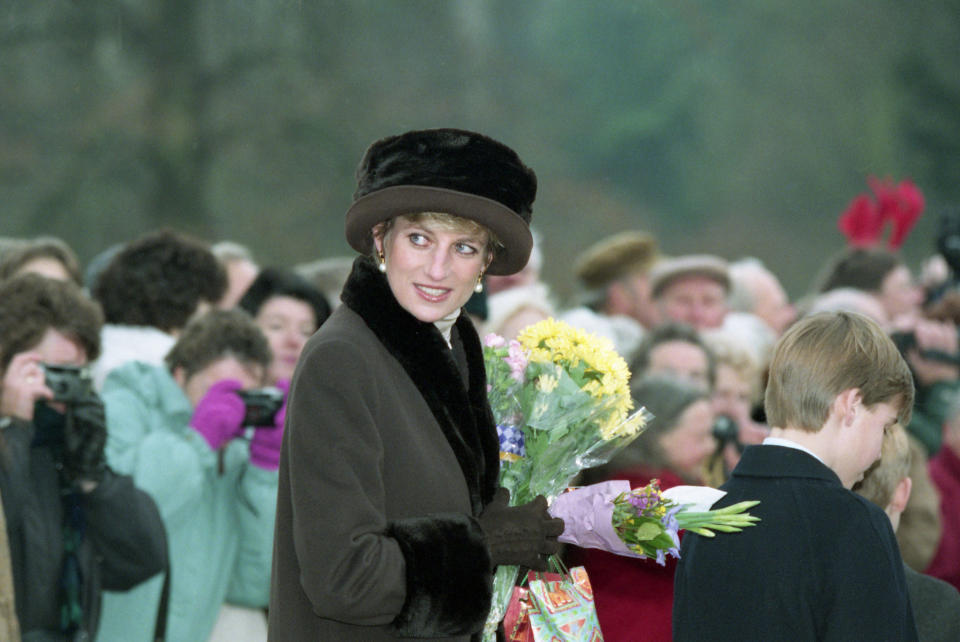 Princess Diana at Sandringham on Christmas Day in 1994. - Credit: AP