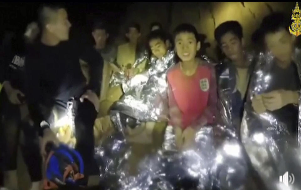 <em>The boys were rescued in a daring operation from the <span class="s1">Tham Luang cave</span> (AP)</em>